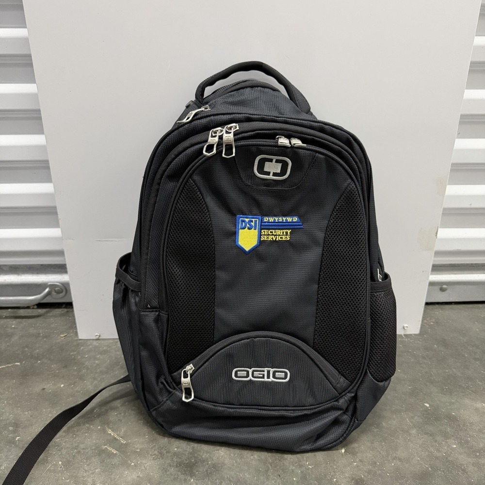 OGIO Bullion 17" Solid Black Backpack Laptop Padded Embroidered